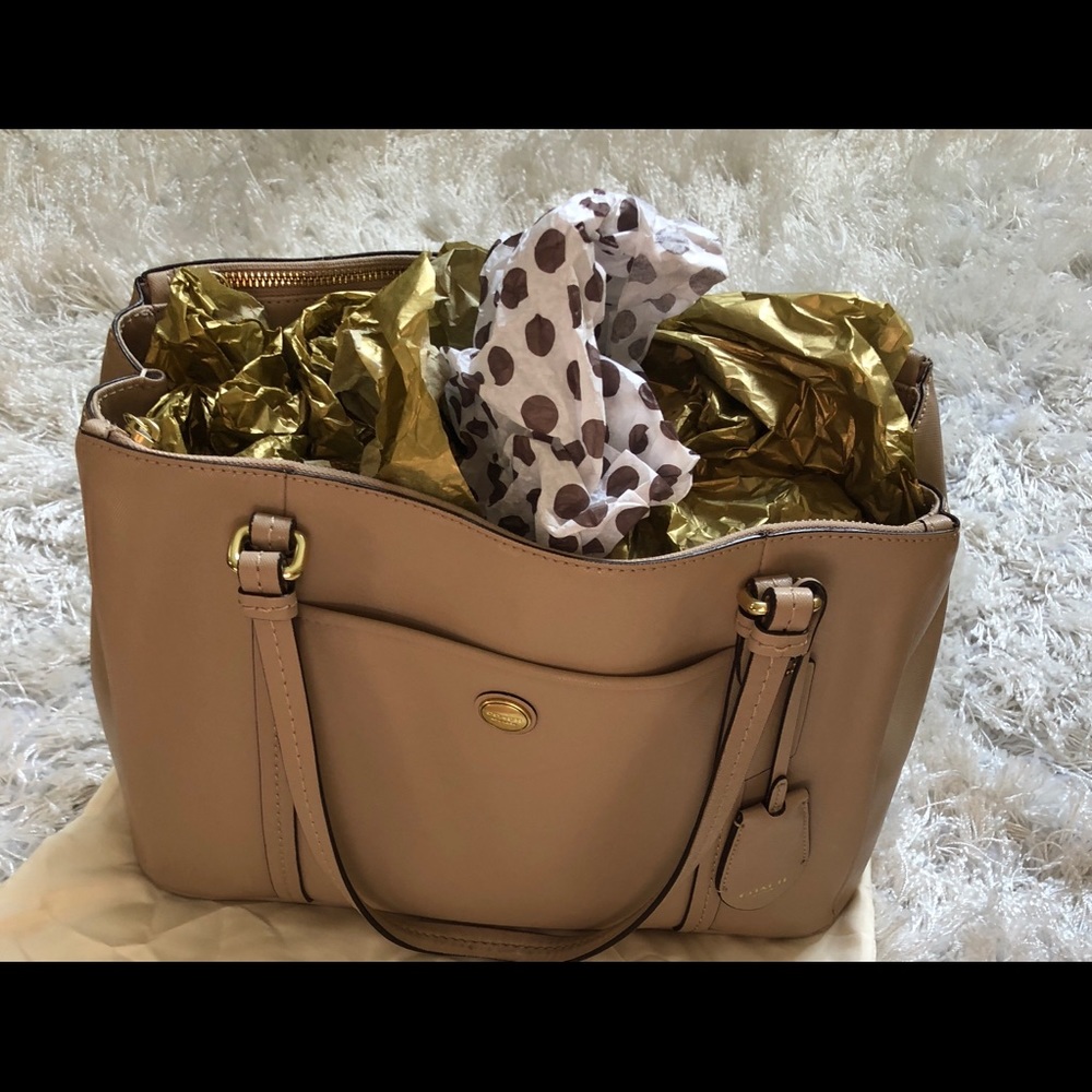 Leather coach tote